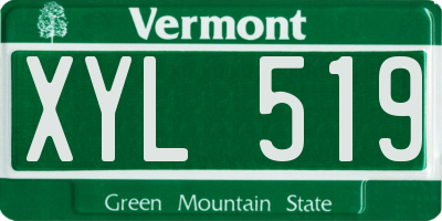 VT license plate XYL519