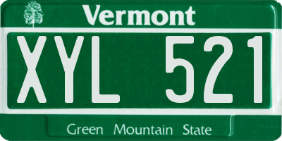 VT license plate XYL521