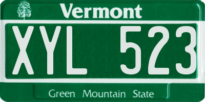 VT license plate XYL523