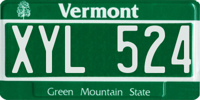 VT license plate XYL524