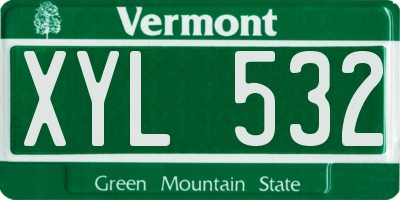 VT license plate XYL532