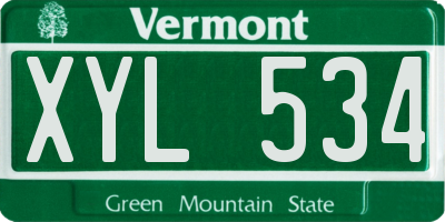 VT license plate XYL534