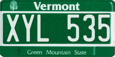 VT license plate XYL535