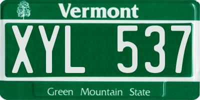 VT license plate XYL537