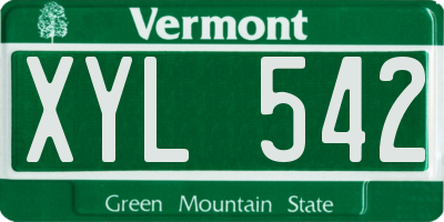 VT license plate XYL542