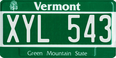 VT license plate XYL543