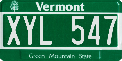 VT license plate XYL547