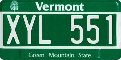 VT license plate XYL551