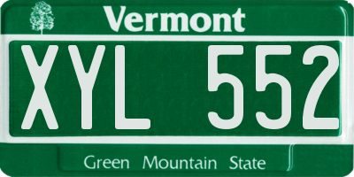 VT license plate XYL552