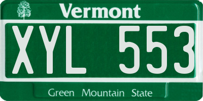 VT license plate XYL553