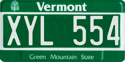 VT license plate XYL554