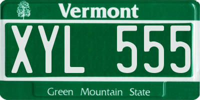 VT license plate XYL555
