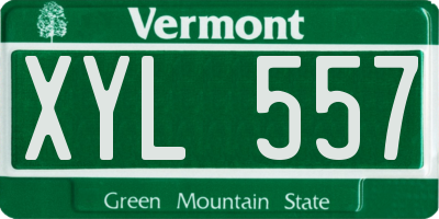 VT license plate XYL557