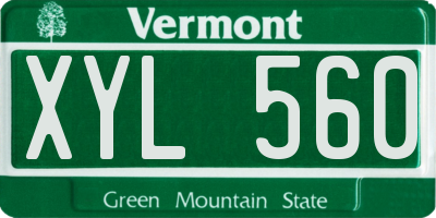 VT license plate XYL560