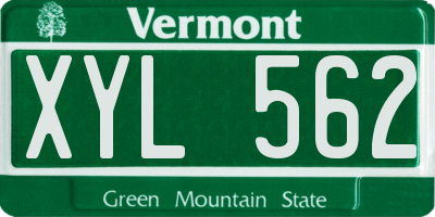 VT license plate XYL562