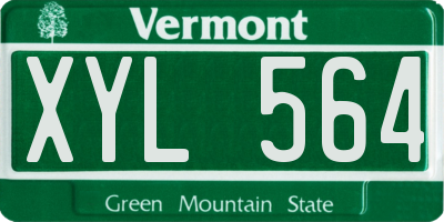 VT license plate XYL564