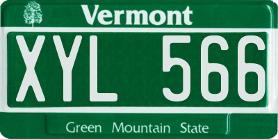 VT license plate XYL566