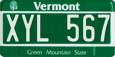VT license plate XYL567
