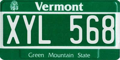 VT license plate XYL568