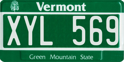 VT license plate XYL569