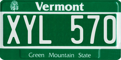 VT license plate XYL570