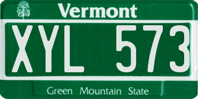 VT license plate XYL573
