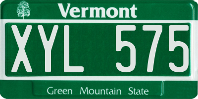 VT license plate XYL575