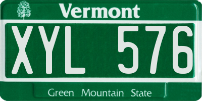 VT license plate XYL576