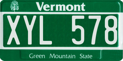VT license plate XYL578