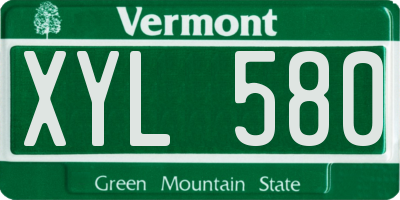 VT license plate XYL580