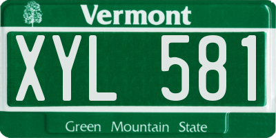 VT license plate XYL581