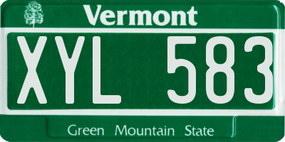 VT license plate XYL583