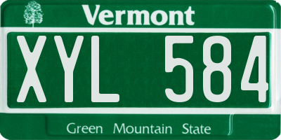 VT license plate XYL584