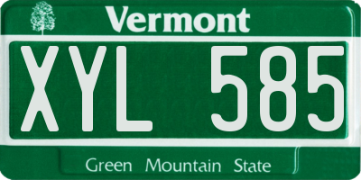 VT license plate XYL585