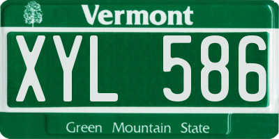 VT license plate XYL586