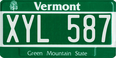 VT license plate XYL587