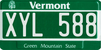 VT license plate XYL588