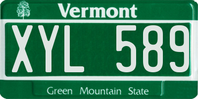 VT license plate XYL589