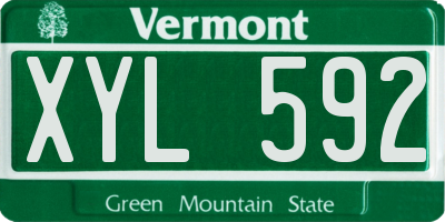 VT license plate XYL592