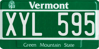 VT license plate XYL595