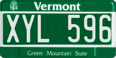 VT license plate XYL596
