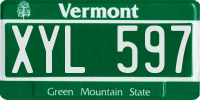 VT license plate XYL597