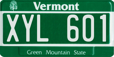 VT license plate XYL601