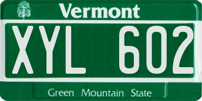 VT license plate XYL602