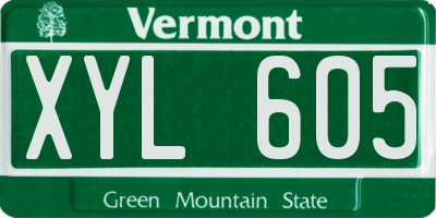 VT license plate XYL605