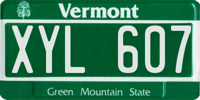 VT license plate XYL607