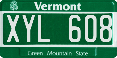 VT license plate XYL608