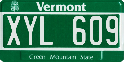 VT license plate XYL609