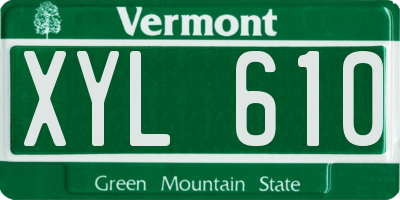 VT license plate XYL610