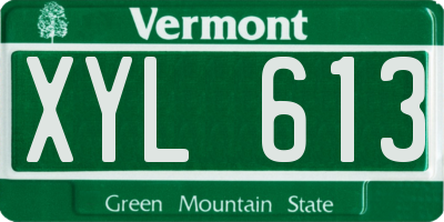 VT license plate XYL613
